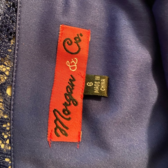 Beautiful blue lace mermaid Morgan & Co dress - Picture 4 of 4